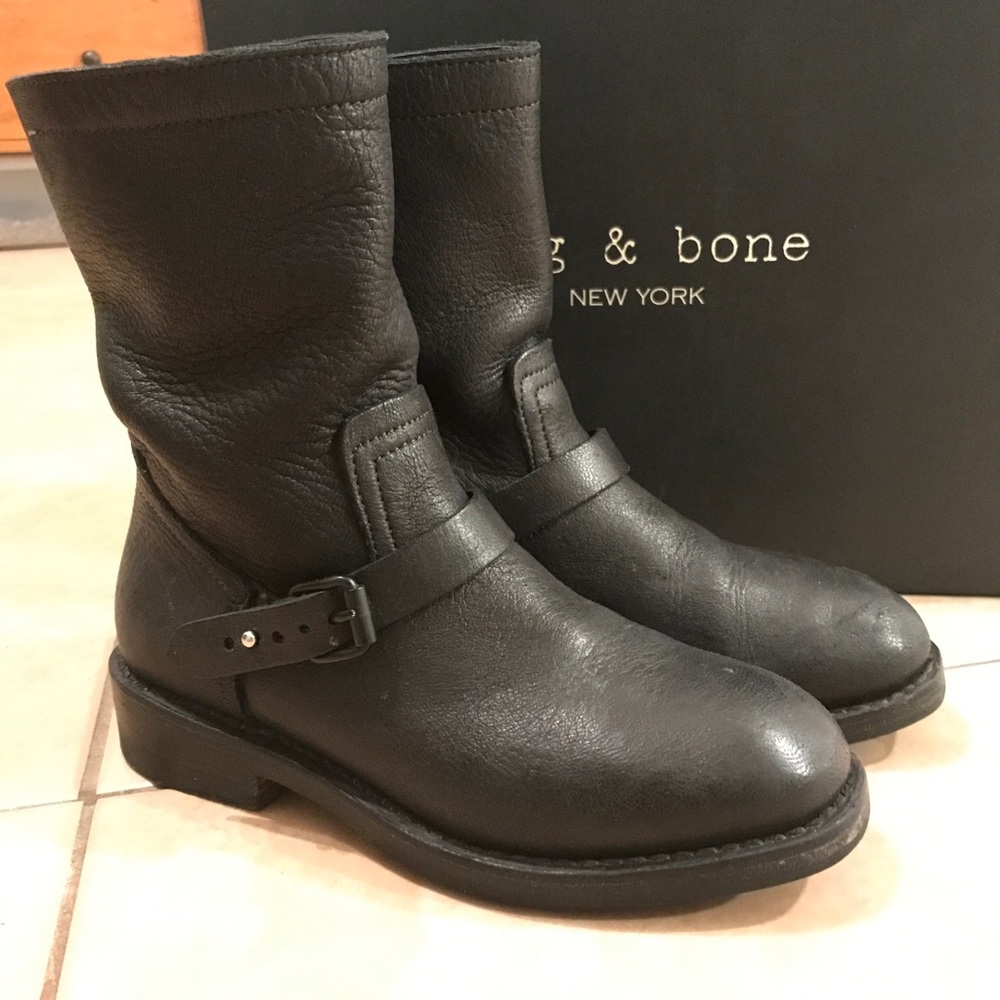 Rag & Bone Leather Moto Boots
